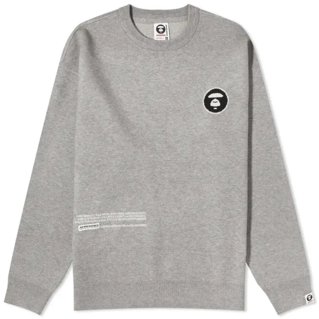 A BATHING APE  |Crew Neck Unisex Wool Street Style Long Sleeves Plain