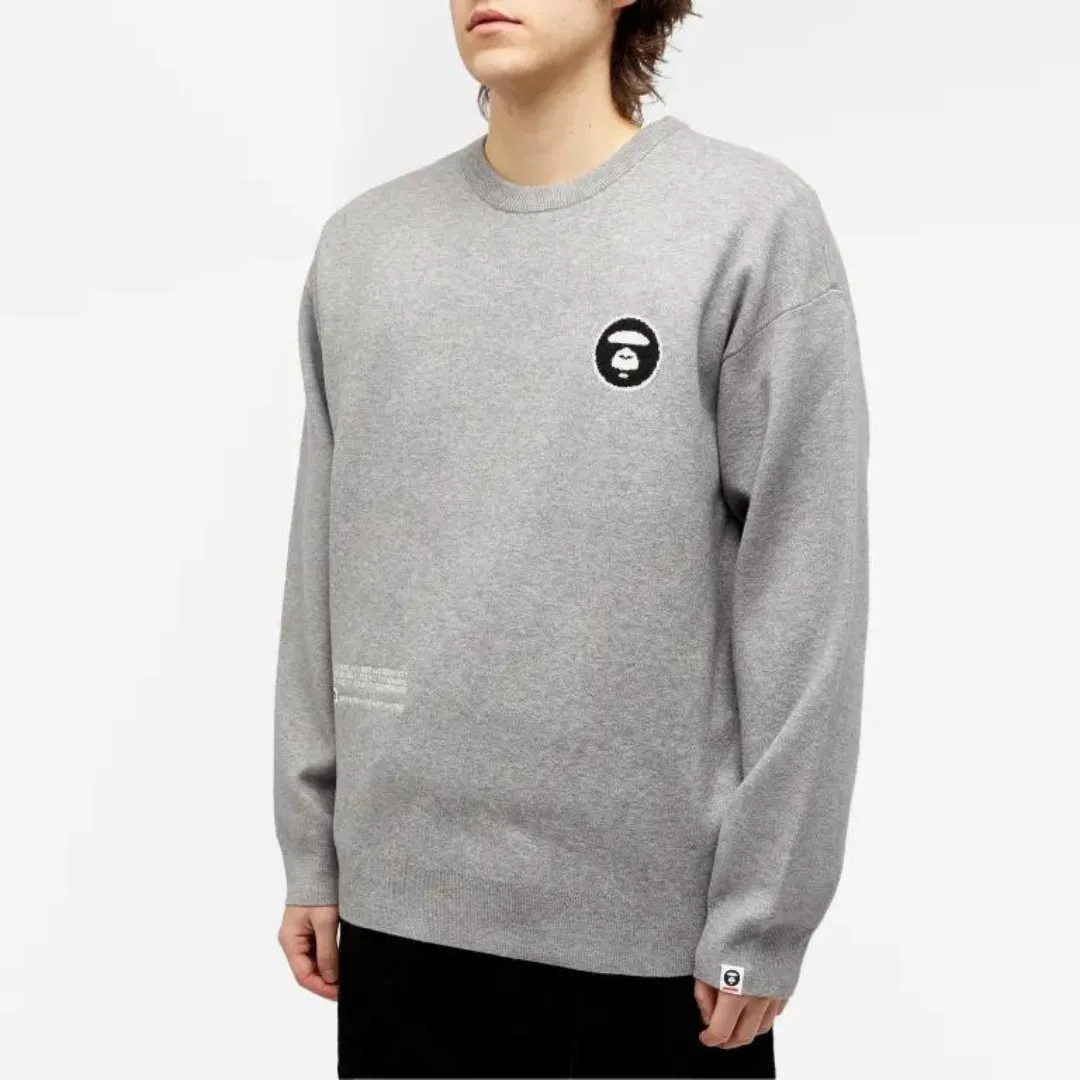 A BATHING APE  |Crew Neck Unisex Wool Street Style Long Sleeves Plain