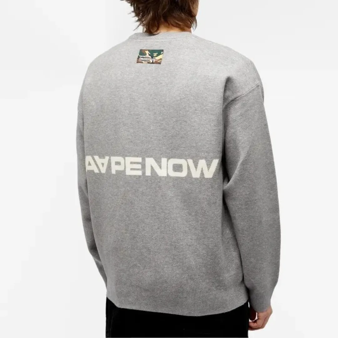 A BATHING APE  |Crew Neck Unisex Wool Street Style Long Sleeves Plain