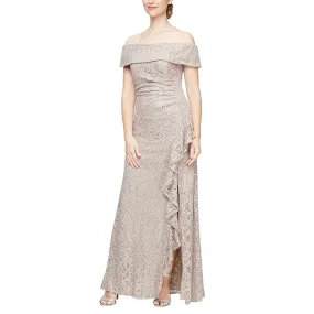 Alex Evenings Long Sequins Lace Dress