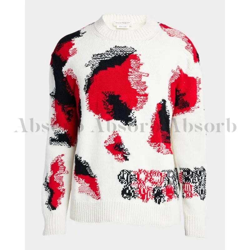 alexander mcqueen  |Crew Neck Wool Street Style Long Sleeves Cotton Oversized