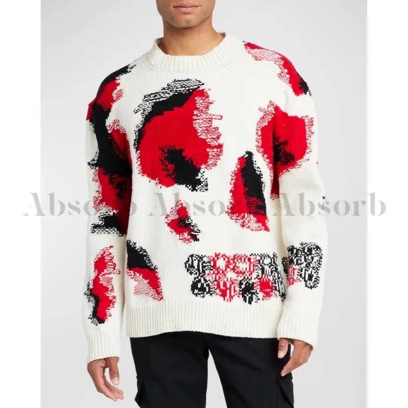 alexander mcqueen  |Crew Neck Wool Street Style Long Sleeves Cotton Oversized