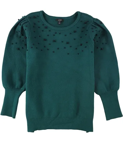 Alfani Womens Pearl-Embellished Pullover Sweater