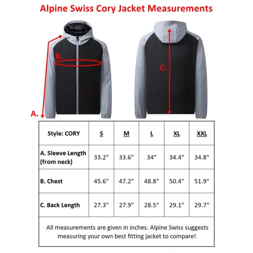 Alpine Swiss Cory Mens Windbreaker Jacket Lightweight Water Resistant Coat