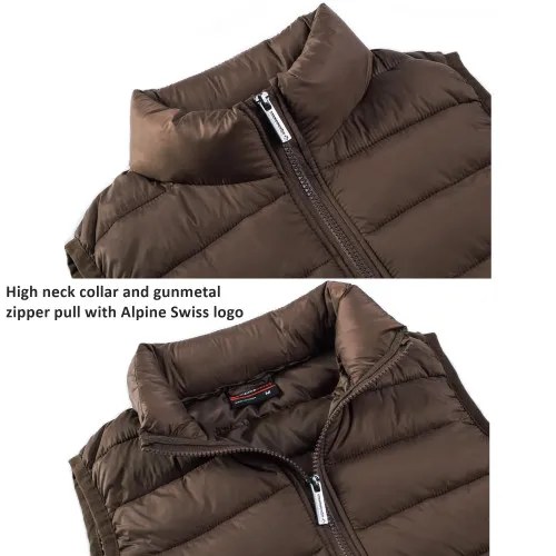 Alpine Swiss Jodie Womens Puffer Vest Lightweight Packable Down Alternative Vest Jacket