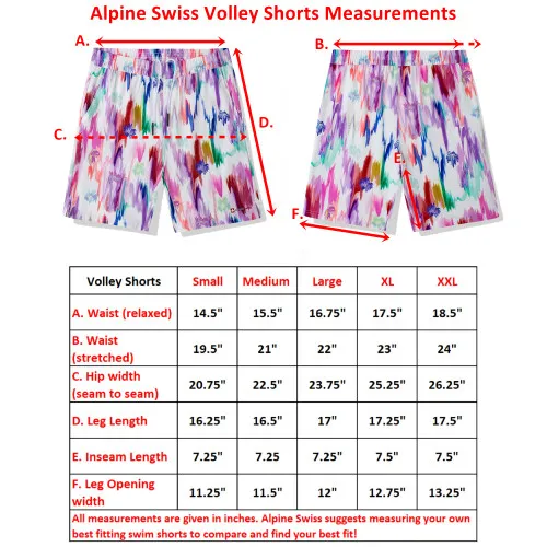 Alpine Swiss Mens Swim Shorts Beach Trunks Boardshorts Volley Shorts Quick Dry Swimwear