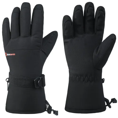 Alpine Swiss Mens Waterproof Gauntlet Ski Gloves Winter Sport Snow Board Windproof 3M Thinsulate