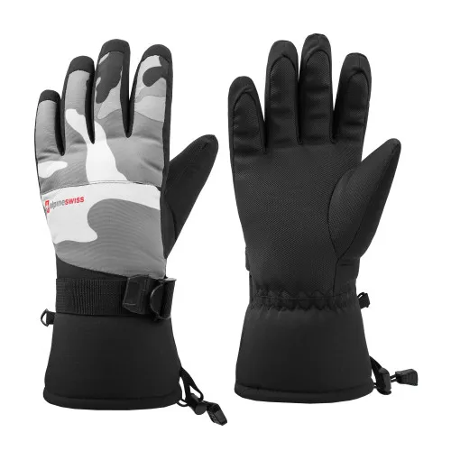 Alpine Swiss Mens Waterproof Gauntlet Ski Gloves Winter Sport Snow Board Windproof 3M Thinsulate