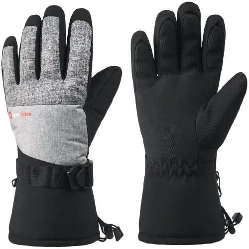 Alpine Swiss Mens Waterproof Gauntlet Ski Gloves Winter Sport Snow Board Windproof 3M Thinsulate