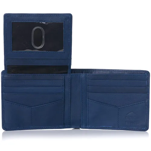 Alpine Swiss RFID Mathias Mens Wallet Deluxe Capacity Passcase Bifold With Divided Bill Section