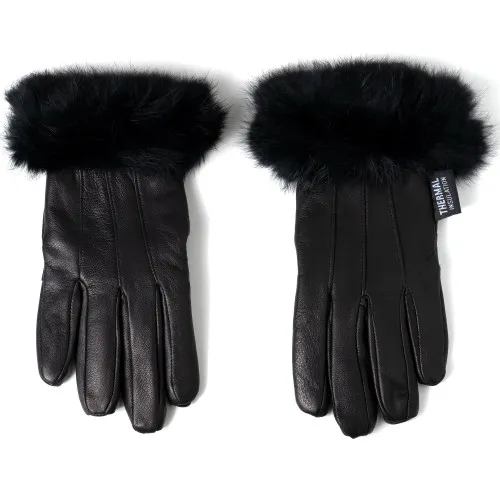 Alpine Swiss Womens Dressy Gloves Genuine Leather Thermal Lining Faux Fur Trim Cuff