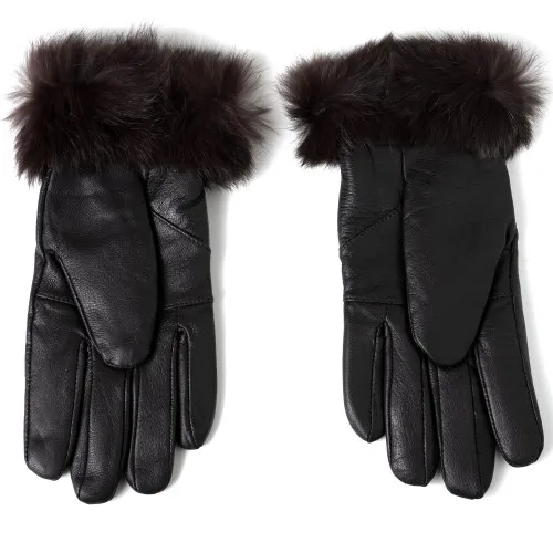 Alpine Swiss Womens Dressy Gloves Genuine Leather Thermal Lining Faux Fur Trim Cuff