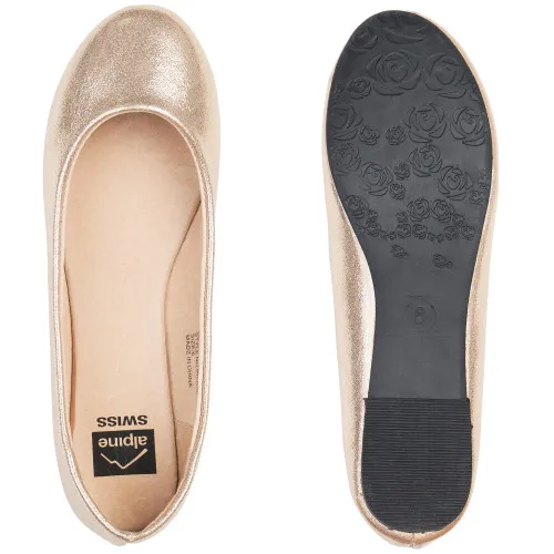 Alpine Swiss Womens Pierina Round Toe Ballet Flats