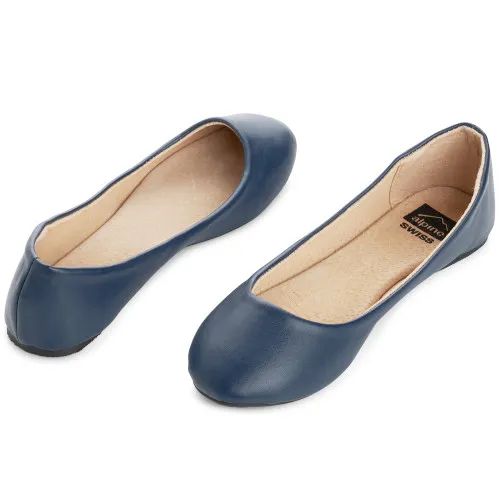 Alpine Swiss Womens Pierina Round Toe Ballet Flats