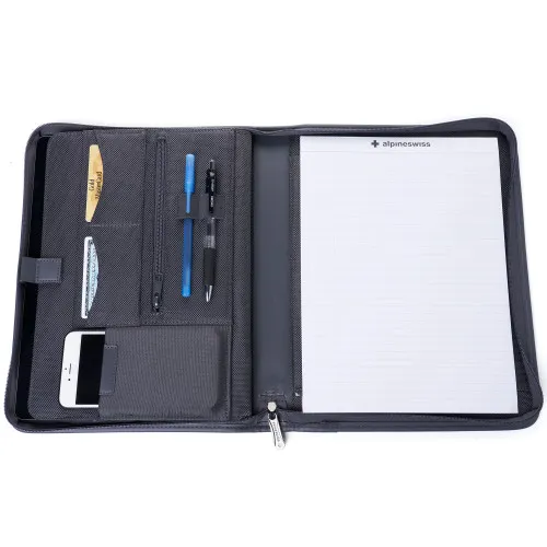 Alpine Swiss Zippered Writing Pad Business Organizer Portfolio with Tablet Sleeve