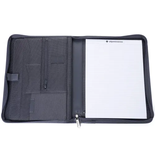 Alpine Swiss Zippered Writing Pad Business Organizer Portfolio with Tablet Sleeve