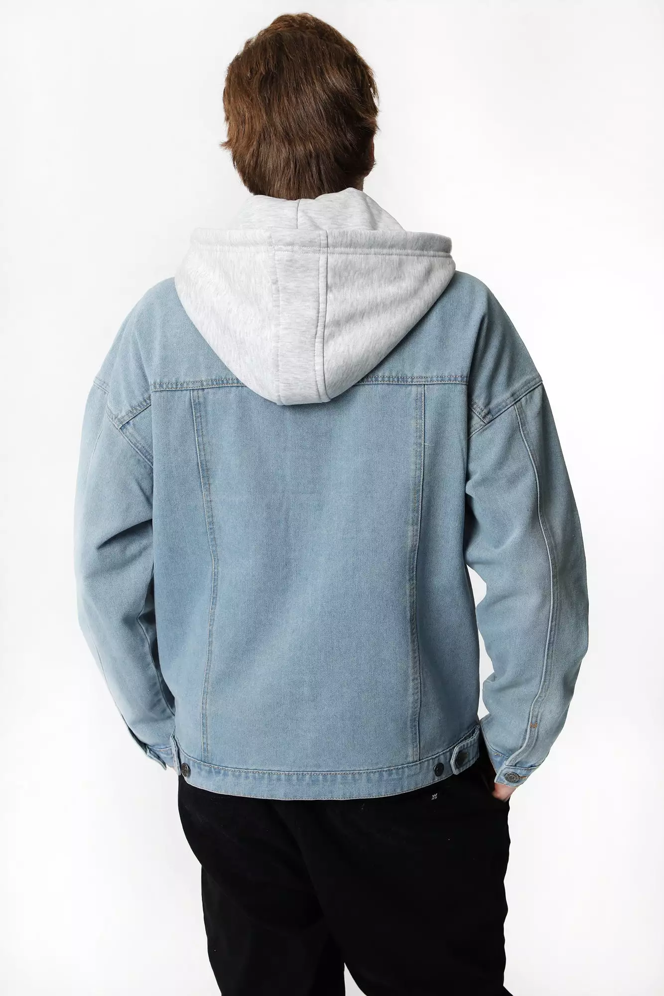 Amnesia Mens Hooded Denim Jacket