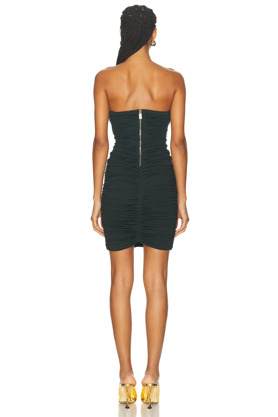 AREA Ruched Mini Dress -        