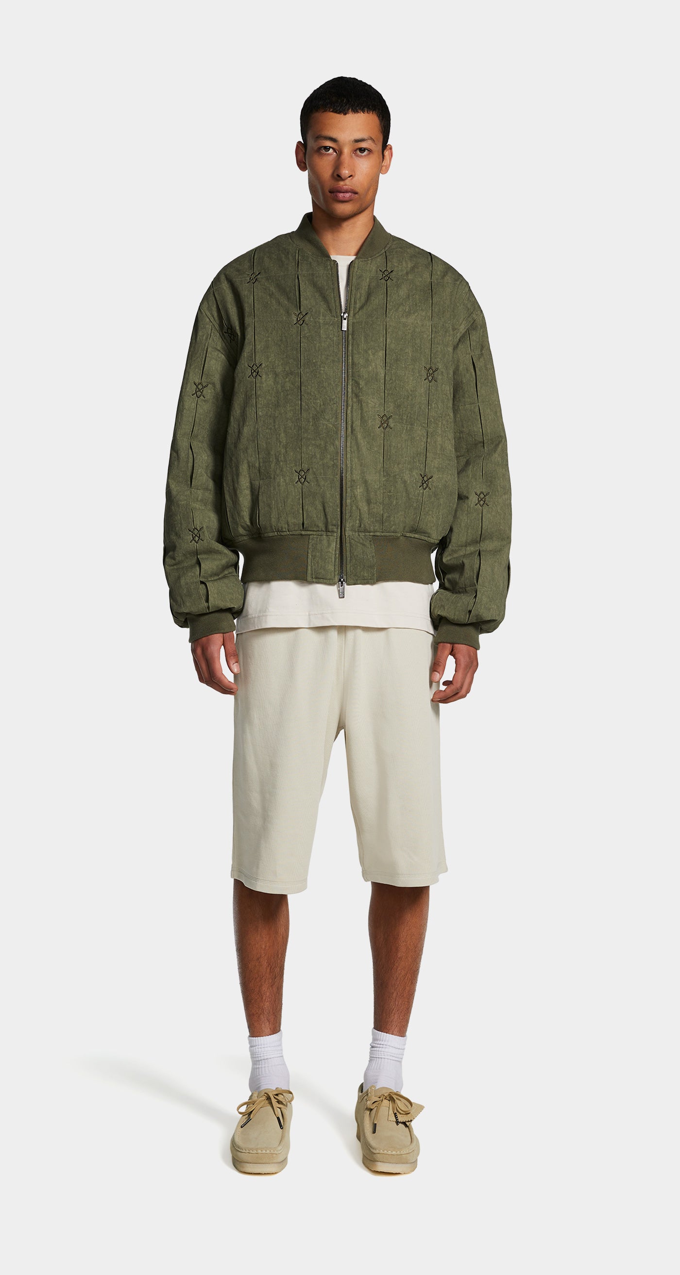 Army Green Rasal Bomber Jacket