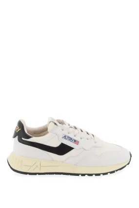 Autry Low Cut Nylon And Leather Reelwind Sneakers   White