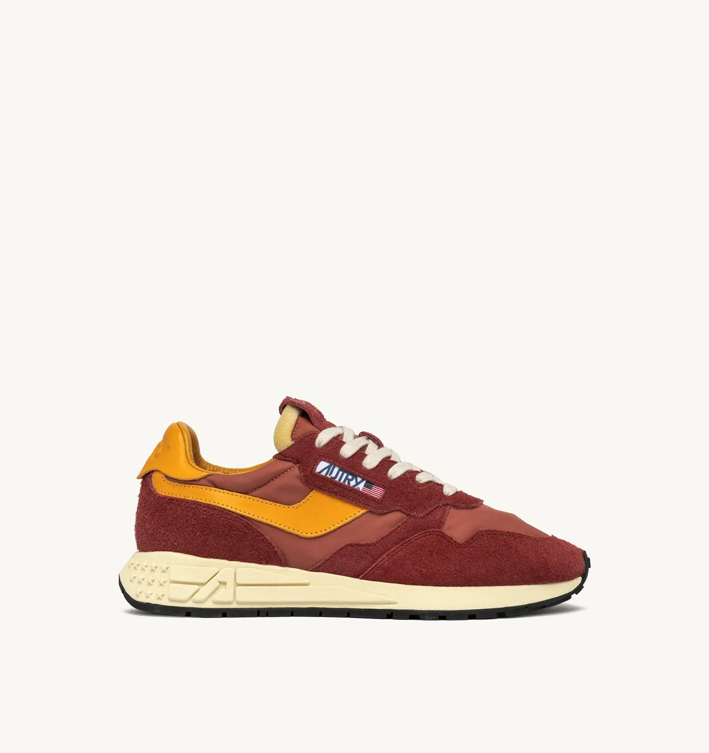 AUTRY NEW ARRIVALS WOMAN WOMAN  REELWIND LOW SNEAKERS IN ORANGE AND RED NYLON AND SUEDE