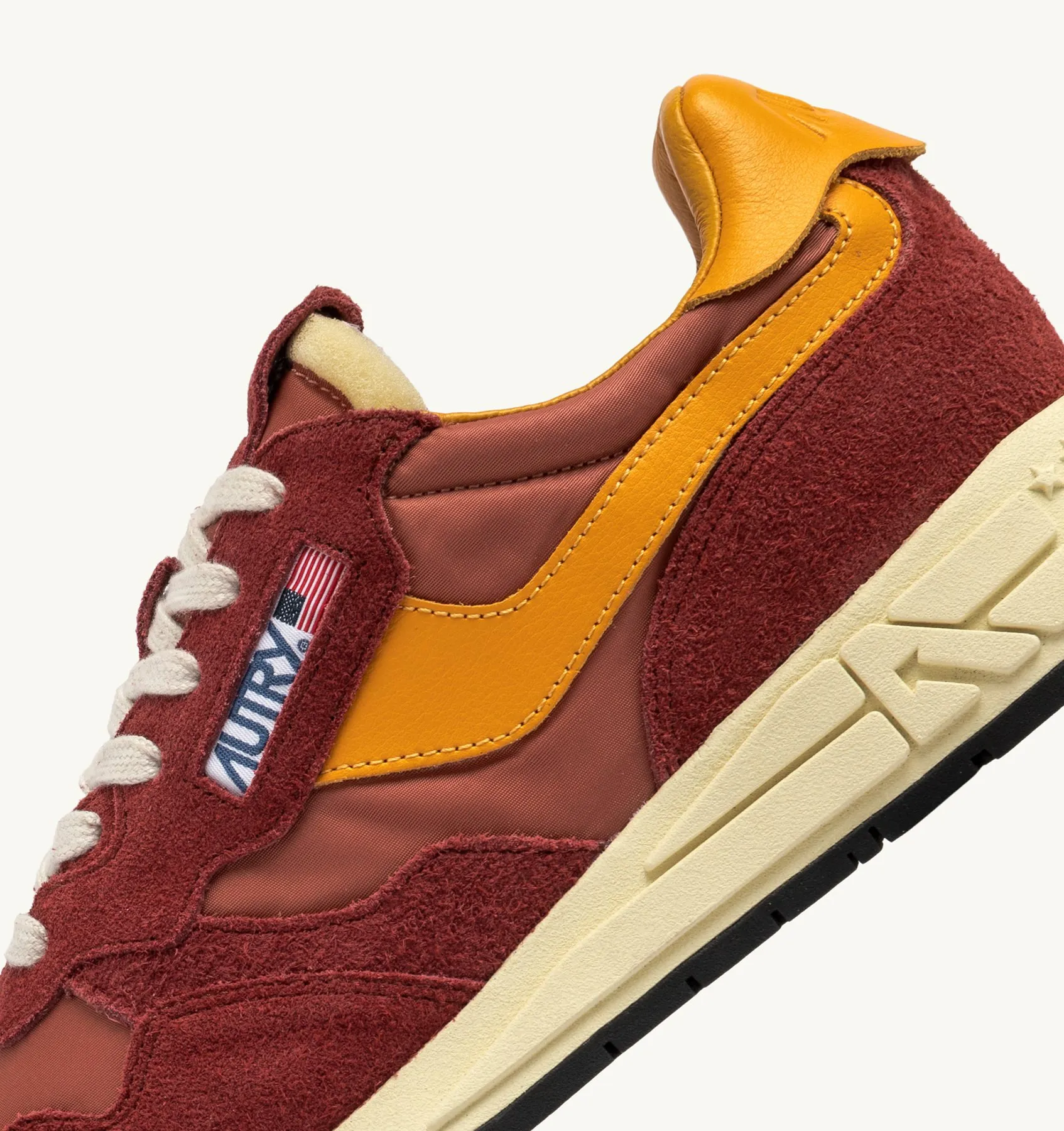 AUTRY NEW ARRIVALS WOMAN WOMAN  REELWIND LOW SNEAKERS IN ORANGE AND RED NYLON AND SUEDE