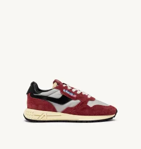 AUTRY NEW ARRIVALS WOMAN WOMAN  REELWIND LOW SNEAKERS IN RED AND BLACK NYLON AND SUEDE