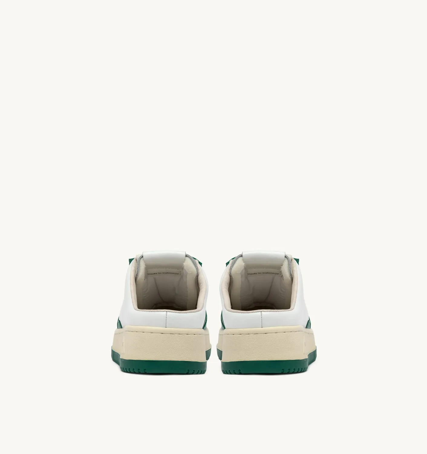 AUTRY NEW ARRIVALS WOMAN WOMANMEDALIST SABOT SNEAKERS IN WHITE AND AMAZON LEATHER