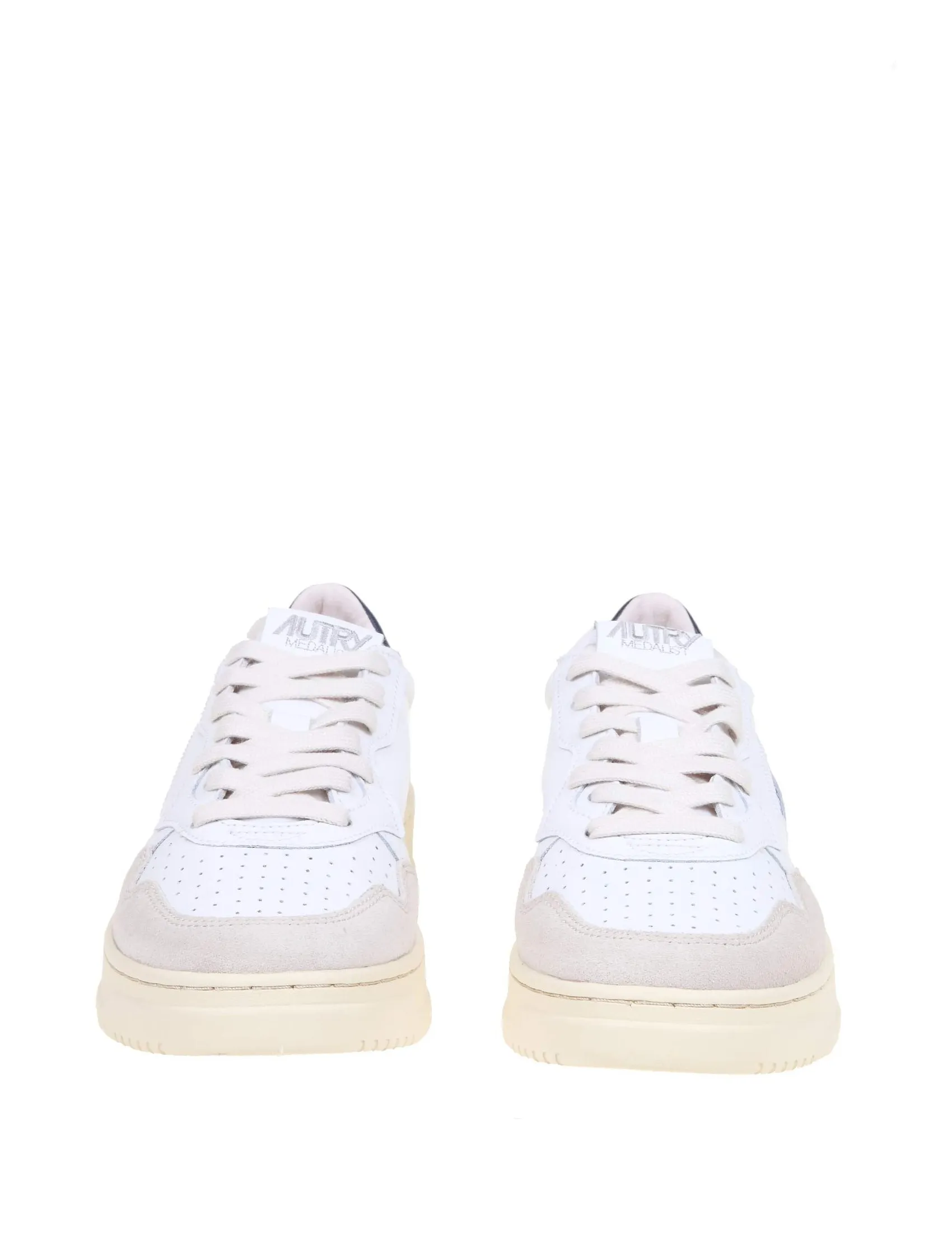 AUTRY SNEAKERS IN LEATHER AND SUEDE COLOR WHITE AND BLUE