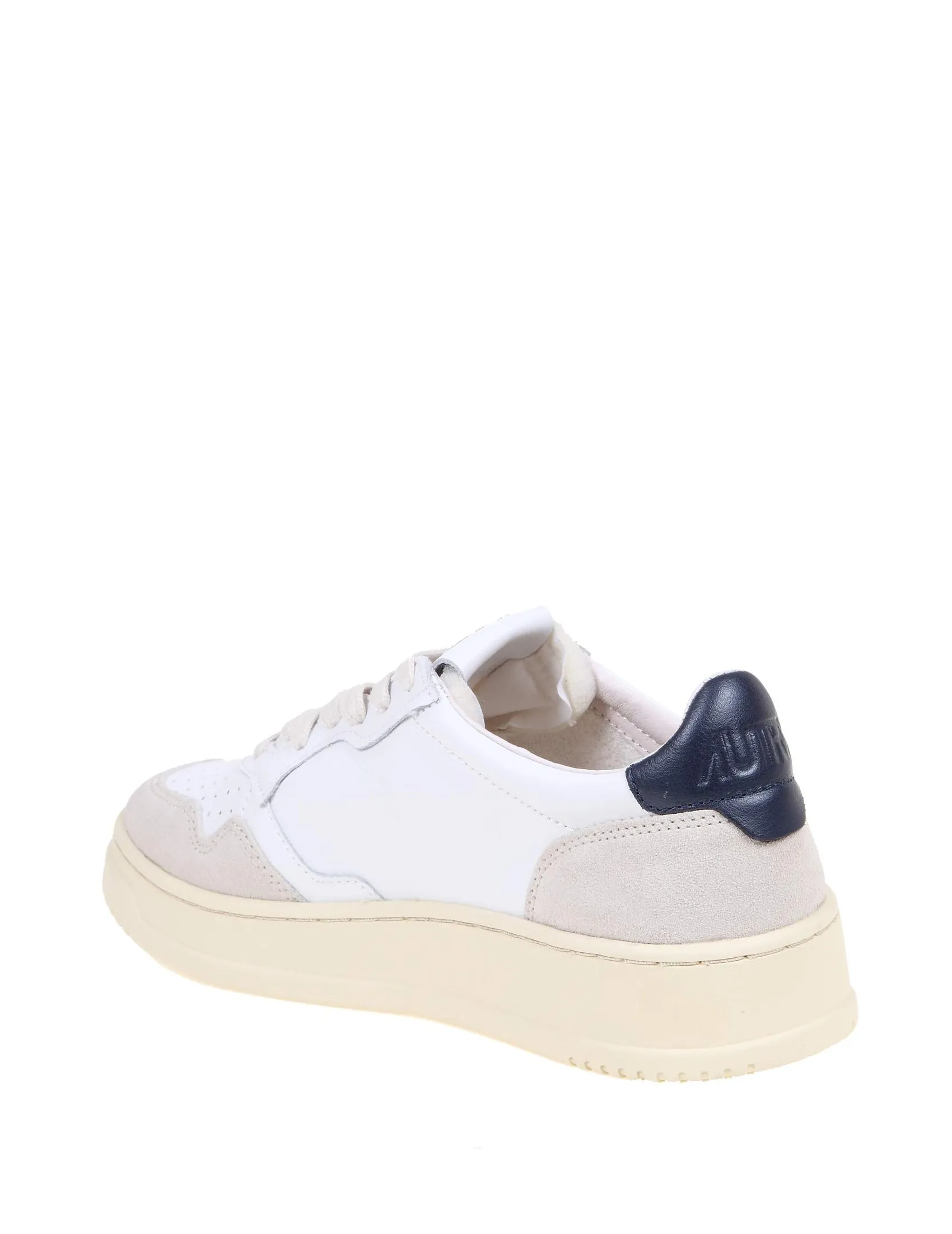 AUTRY SNEAKERS IN LEATHER AND SUEDE COLOR WHITE AND BLUE