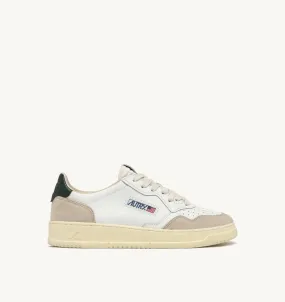 AUTRY SNEAKERS MANMEDALIST LOW SNEAKERS IN WHITE AND MOUNTAIN LEATHER AND BEIGE SUEDE