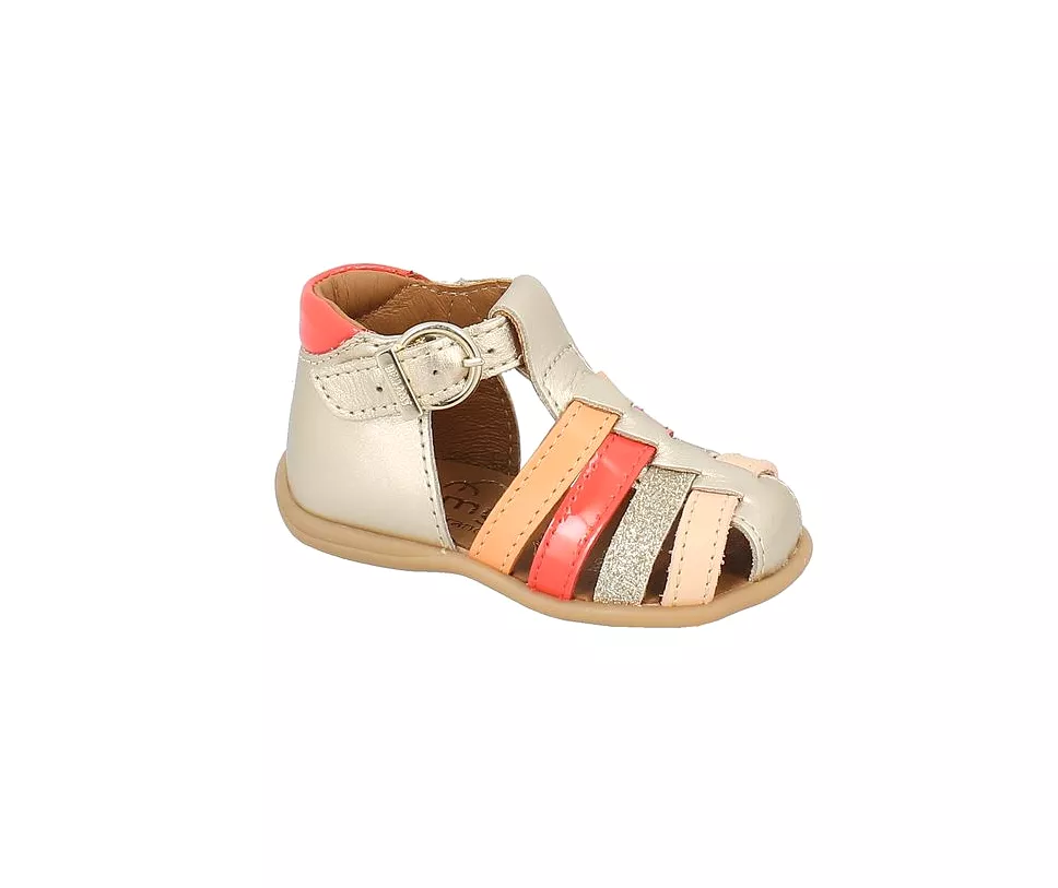 BELLAMY DAX Doré Rouge Sandales Nu Pieds