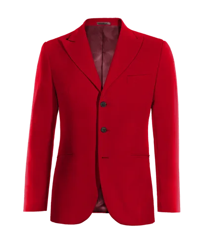  Blazer rojo intenso solapa en pico esencial de 3 botones