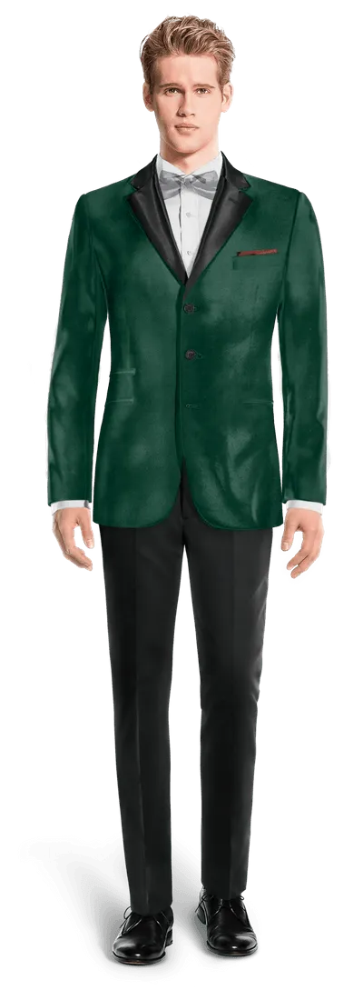  Blazer Smoking verde azulado de terciopelo edición limitada de 3 botones