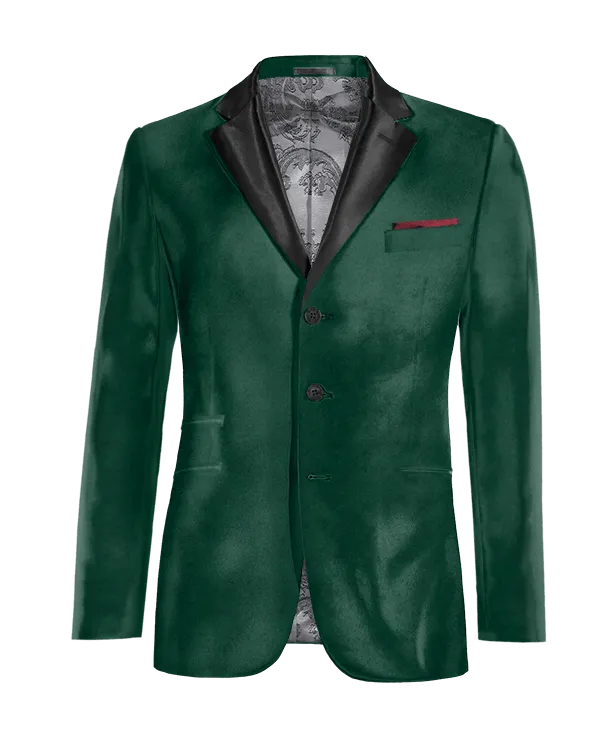  Blazer Smoking verde azulado de terciopelo edición limitada de 3 botones