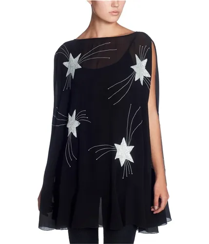 Catherine Malandrino Womens Star Poncho Sweater