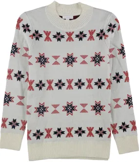 Charter Club Womens Mock-Neck Snowflake Knit Sweater