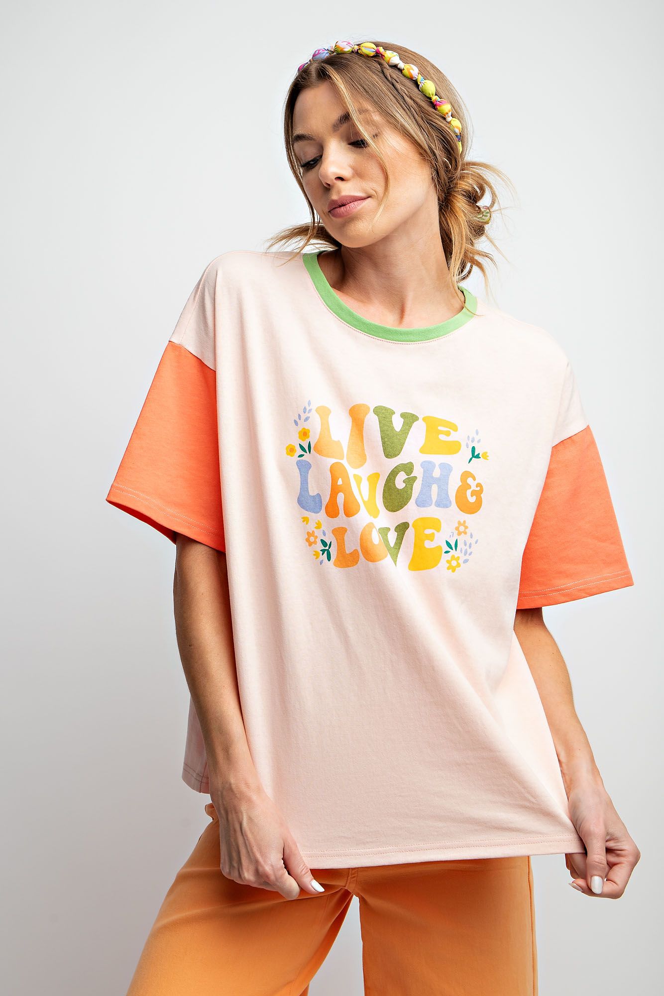 Color Block Jersey Live Laugh Love Top