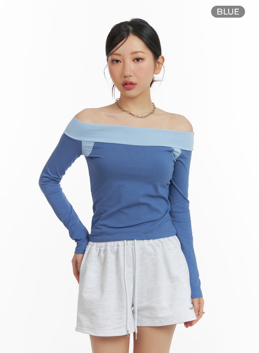 Color Block Off-Shoulder Top CM420