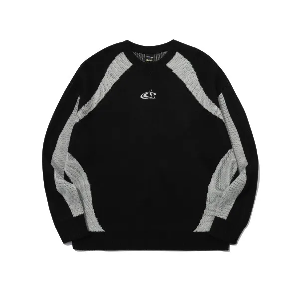 COMPAGNO  |Unisex U-Neck Long Sleeves Oversized Logo Sweaters