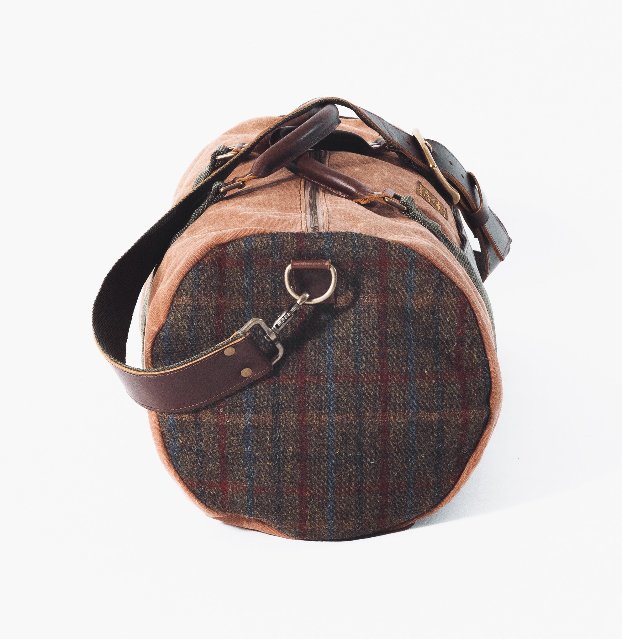 Daily Duffel Bag // Brown Waxed Canvas and Harris Tweed