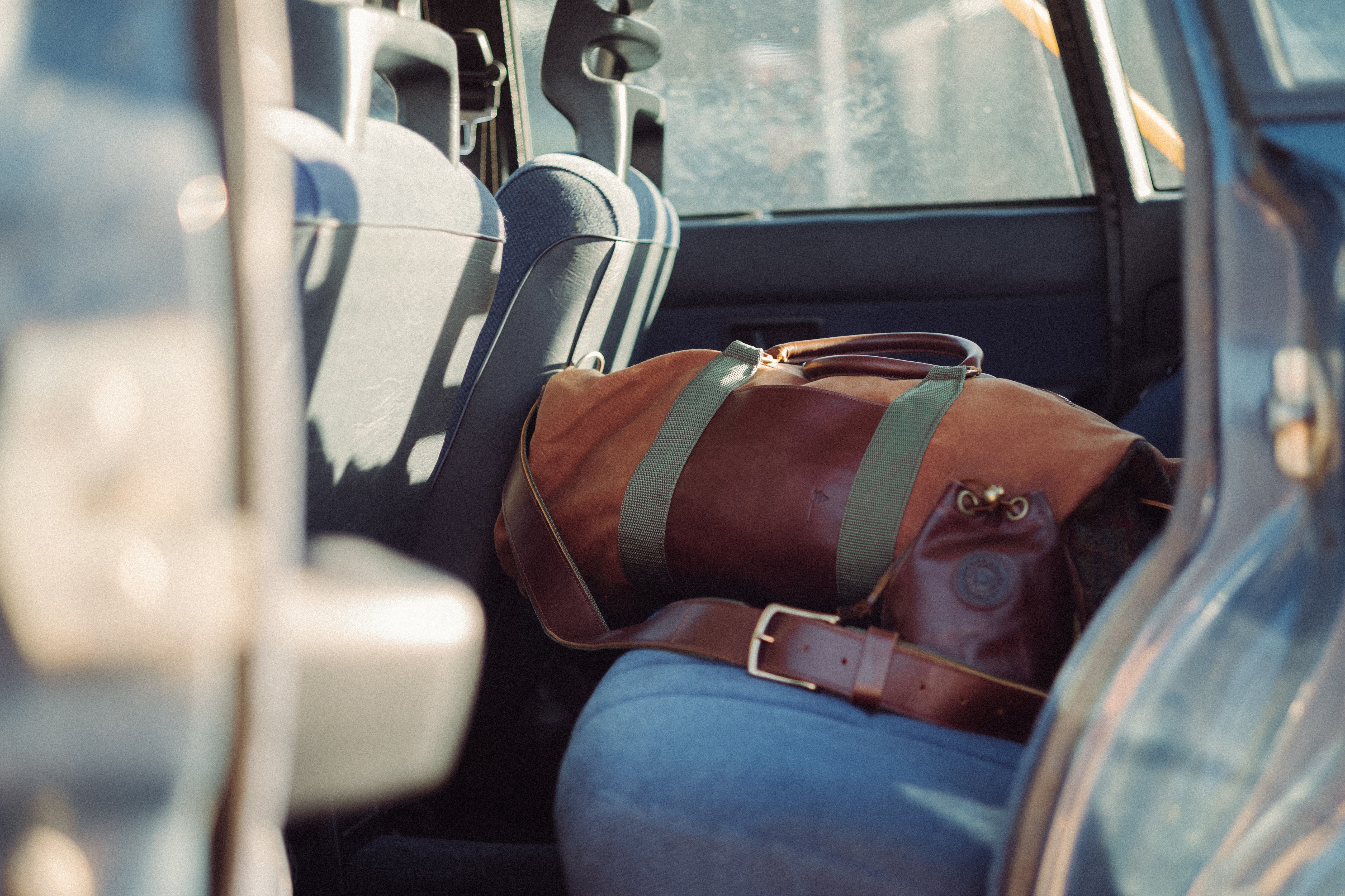 Daily Duffel Bag // Brown Waxed Canvas and Harris Tweed