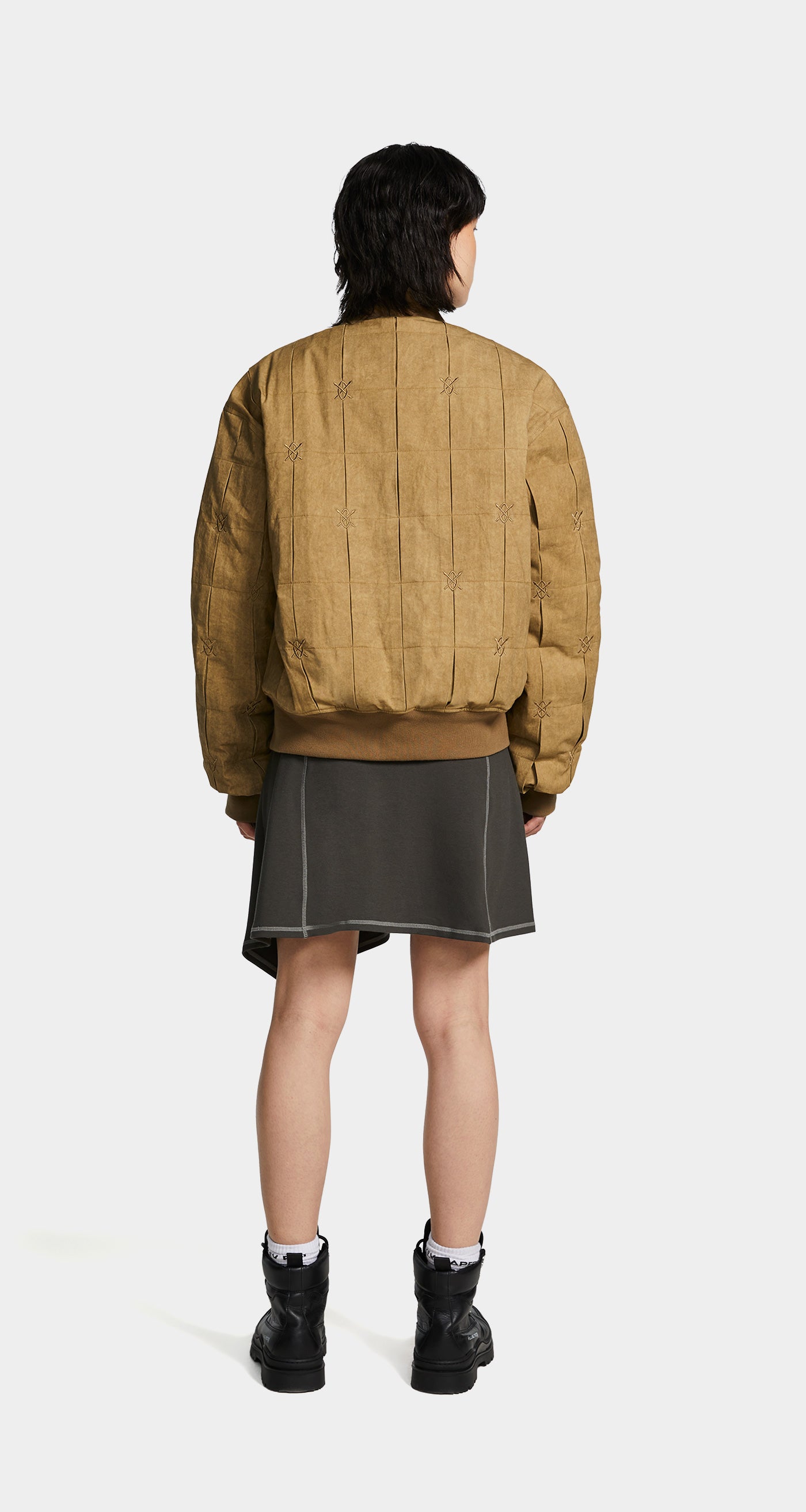 Dark Beige Rasal Bomber Jacket