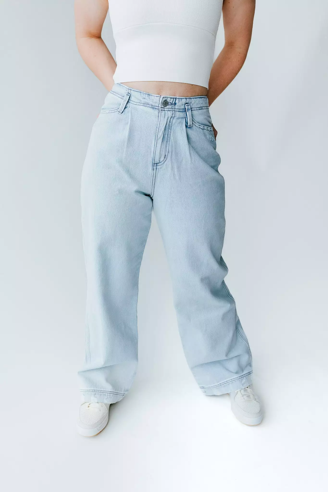 Denim: Toledo High Rise Wide Leg Jean in Light Blue