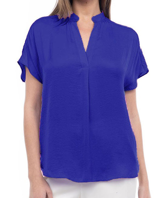 Drop Shoulder Blouse - Capri Blue