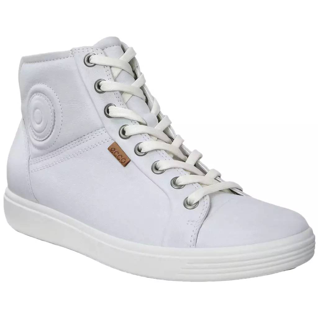 Ecco Womens Trainers Soft 7 430023 Mid-top Sneakers Casual Leather - UK 8-8.5