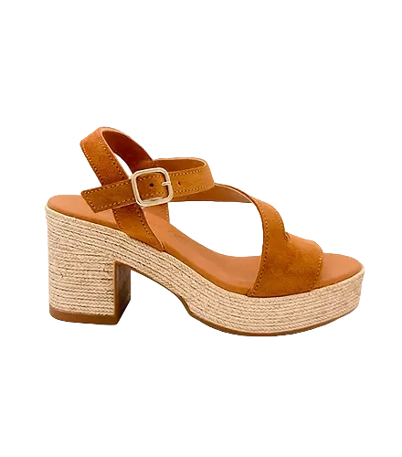 EVA FRUTOS 4642 Camel Sandales Nu pieds