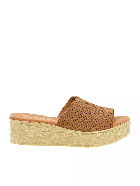 EVA FRUTOS 767 Camel Sandales Nu pieds