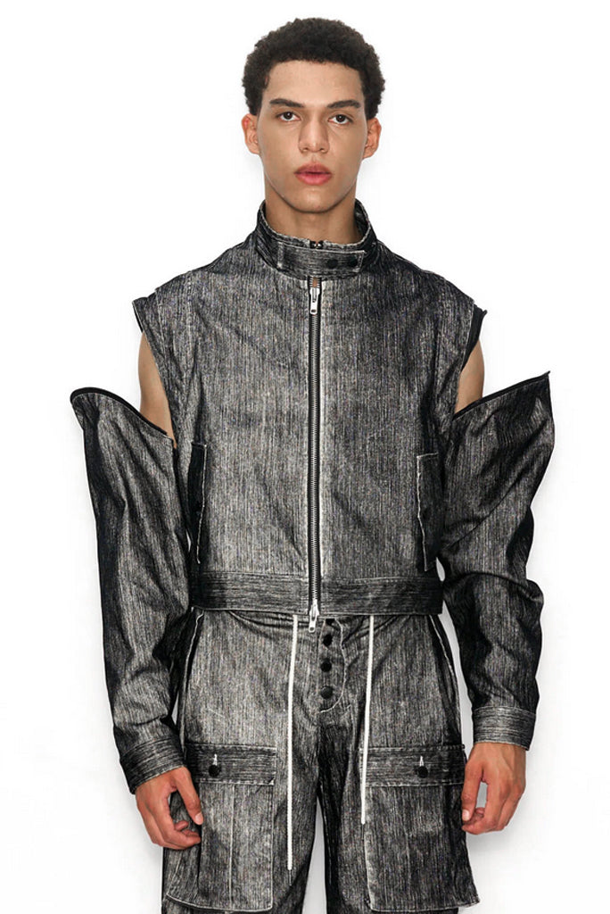 FRIED RICE METALLIC DENIM JACKET