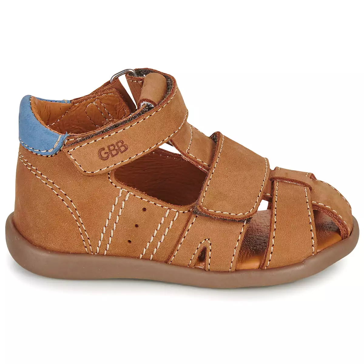 GBB PAULO Camel Sandales Nu Pieds